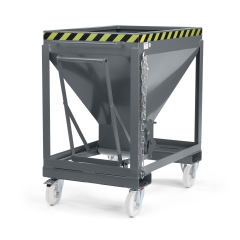 RR Industrietechnik Silowagen Typ RSLF 600dm³ fahrbar RAL 7005 Mausgrau