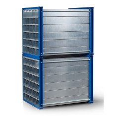 R+R Industrietechnik Wabenregal RWR-16/1 1000x1000x1000mm mit 16 Fächern RAL 5010 Enzianblau