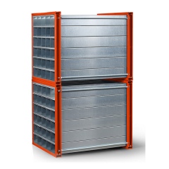 R+R Industrietechnik Wabenregal RWR-20/1 1000x1000x1000mm mit 20 Fächern RAL 2004 Reinorange