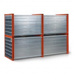 RR Industrietechnik Wabenregal RWR-24/3 3000x1000x1000mm mit 24 Fächern RAL 2004 Reinorange