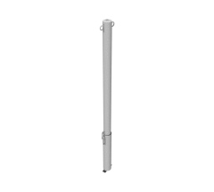 Schake Absperrpfosten herausnehmbar für Vorhängeschloss aus Stahlrohr verzinkt Ø60x2,5mm mit Stahlkappe 900mm Überflur mit 2 Ösen