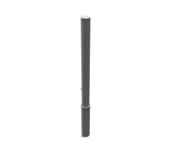 Schake Absperrpfosten herausnehmbar aus Stahlrohr verzinkt Ø76x2,9mm mit Dreikantverschluss und Stahlkappe 900mm Überflur