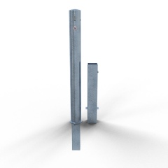 Schake Absperrpfosten herausnehmbar aus Stahlrohr verzinkt Ø89x2,9mm mit Profilzylinder und Stahlkappe 900mm Überflur
