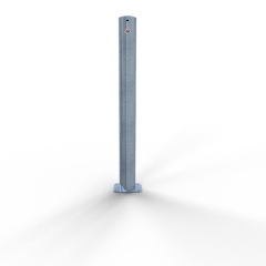 Schake Absperrpfosten ortsfest zum Einbetonieren mit Erdanker aus Stahlrohr verzinkt Ø89x2,9mm mit Stahlkappe 900mm Überflur