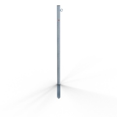 Schake Absperrpfosten aus Stahlrohr verzinkt Ø42x2,5mm mit Kunststoffkappe 900mm Überflur zum Einschlagen mit 1 Öse