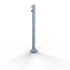 Schake Absperrpfosten umlegbar mit Dübelbefestigung für Vorhängeschloss aus Stahlrohr verzinkt Ø60x2,5mm mit Stahlkappe 900mm Überflur