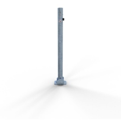 Schake Absperrpfosten umlegbar aus Stahlrohr verzinkt Ø60x2,5mm mit Dübelbefestigung, Profilzylinderschloss und Stahlkappe 900mm Überflur