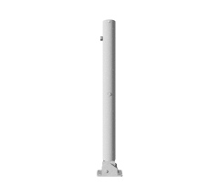 Schake Absperrpfosten umlegbar aus Stahlrohr verzinkt Ø76x2,5mm mit Dübelbefestigung, Profilzylinderschloss und Stahlkappe 900mm Überflur