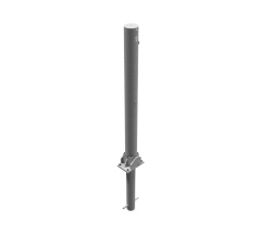 Schake Absperrpfosten umlegbar zum Einbetonieren aus Stahlrohr verzinkt Ø76x2,5mm mit Profilzylinderschloss und Stahlkappe 900mm Überflur