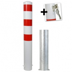 Schake Stahlrohrpoller herausnehmbar Ø152x3,2mm mit Profilzylinderschloss 1500mm Gesamtlänge
