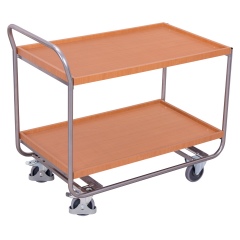 VARIOfit Aluminium Tischwagen mit Schiebegriff, 2 Schubladen und 2 Ladeflächen 985x595mm