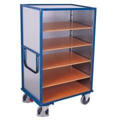 VARIOfit Etagenwagen, außen Stahlblech mit Schiebebügel und 5 Ladeflächen