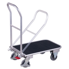 VARIOfit Klappbügelwagen mit Schiebebügel und Riefengummimatte aus Aluminium 900x600mm