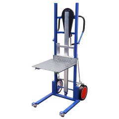 VARIOfit Materialheber inkl. Gabelzinken und Ladeplattform mit Vollgummibereifung Enzianblau