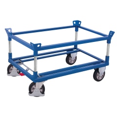 VARIOfit Palettenfahrgestell Elastikvollgummibereifung für Gitterboxen/Europaletten mit 2 Winkelrahmen