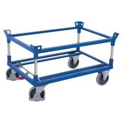 VARIOfit Palettenfahrgestell Gummibereifung für Gitterboxen/Europaletten mit 2 Winkelrahmen