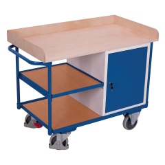 VARIOfit Werkstattwagen mit Schiebegriff, Schrank und 3 Ladeflächen bis 1125x630mm