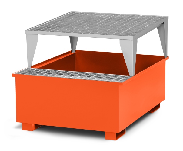 RR Industrietechnik Typ RTA-11 Auffangwannen für IBC aus Stahl mit Abfüllbereich RAL 2004 reinorange