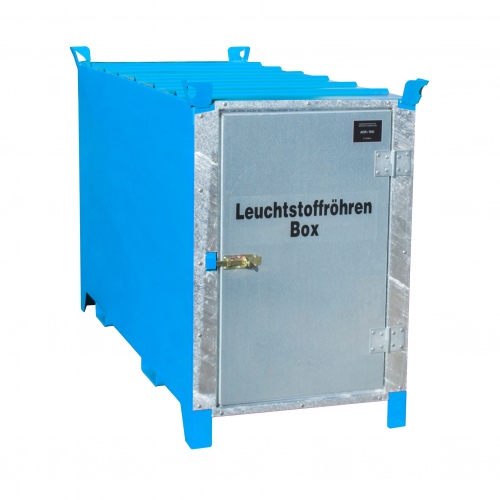 Bauer Leuchtstoffröhren-Box SL 150 nach ADR/RID 1.1.3.10c, Lichtblau mit verzinkter Tür
