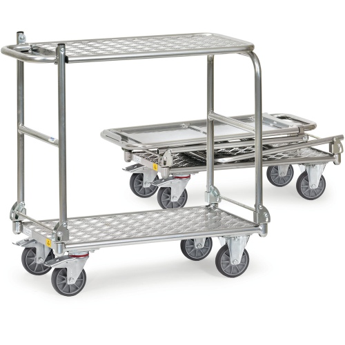 Fetra ESD Klapptischwagen aus Alurohr mit Aluplattform 200kg Tragkraft
