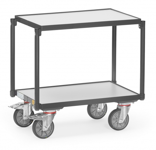 Fetra ESD-Eurokasten-Roller mit Bodenplatte, mit Rand 7 mm 2 Etagen