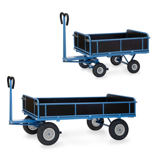 Fetra Handpritschenwagen mit Bordwänden und Polyurethanbereifung