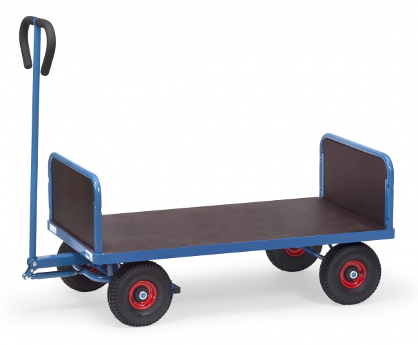 Fetra Handwagen mit 2 Stirnwänden Vollgummibereifung, 1200x700 mm Ladefläche