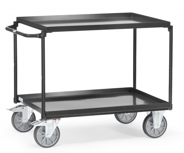 Fetra Tischwagen mit Stahlblechwannen 2 Etagen Grey Edition