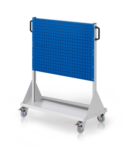 Kappes RasterMobil® mobiler Arbeitsplatzschrank Größe #3 1230x1000x500mm - 4x Lochplatte - enzianblau