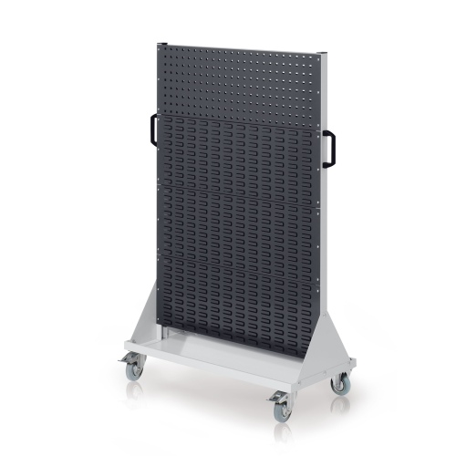Kappes RasterMobil® mobiler Arbeitsplatzschrank Größe #4 1580x1000x500mm 2x Lochplatte 6x Schiltzplatte anthrazitgrau