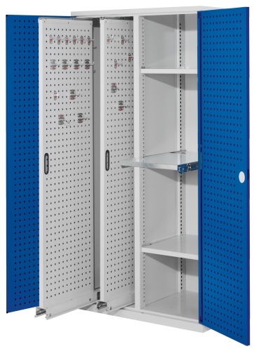Kappes ®RasterPlan Vertikalschränke 1950x1000x600mm Modell 84 Lochplattentüren enzianblau