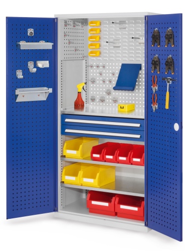 Kappes ®RasterPlan Schubladenschränke 1950x1000x600mm Lochplattentüren Modell 11 enzianblau