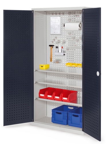 Kappes ®RasterPlan Werkzeugschrank 1950x1000m Modell 6 Tiefe 410mm Lochplattentüren anthrazitgrau