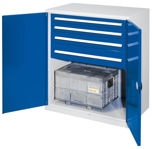 Kappes Schwerlast-Beistellschränke ohne Mitteltrennwand 1110x1000x600mm Modell 62 Doppelwandtüren enzianblau