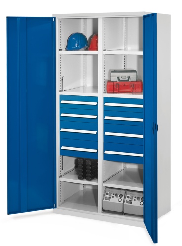 Kappes Schwerlastschränke mit Mitteltrennwand 1950x1000x600mm Vollblechtüren Modell 54 enzianblau