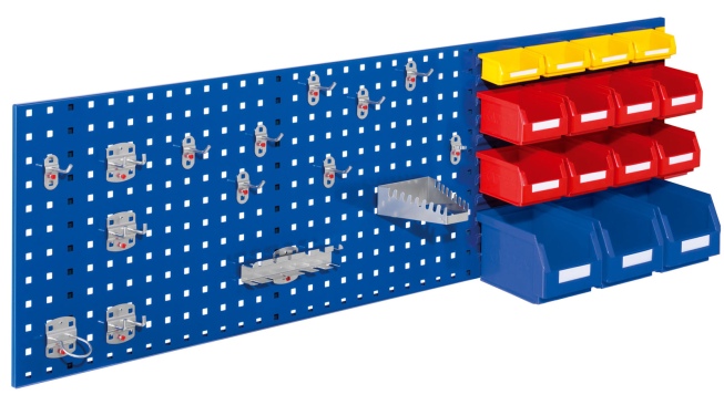 Kappes ®RasterPlan Kombiplattenset #4 1x Lochplatte 1500x450mm 1x Zubehörsortiment 25-teilig Enzianblau RAL 5010