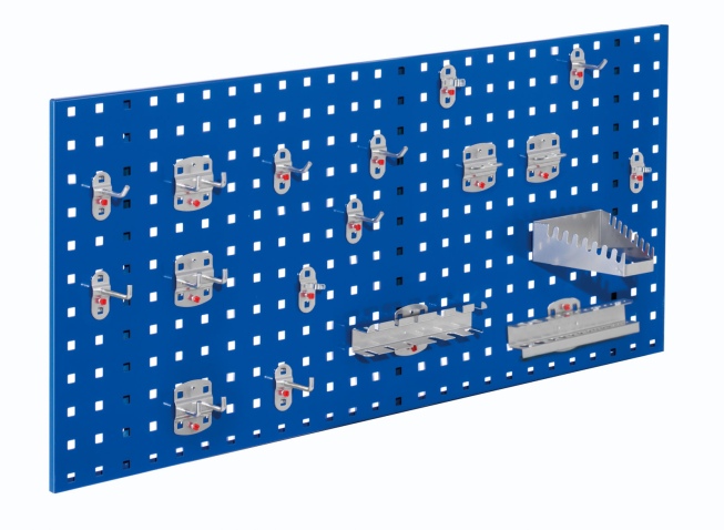 Kappes ®RasterPlan Einsteigerset #6 1x Lochplatte 1000x450mm 1x Werkzeughaltersortiment 18-teilig Enzianblau RAL 5010