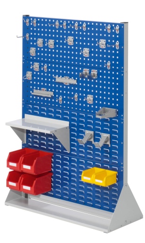Kappes ®RasterPlan Stellwände doppelseitig Größe #4 - 6x Lochplatten 2x Schlitzplatten 1x Zubehörsortiment 37-teilig Enzianblau RAL 5010