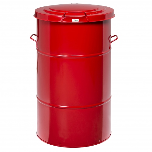 Kongamek Abfallbehälter in rot aus Blech 115l Volumen