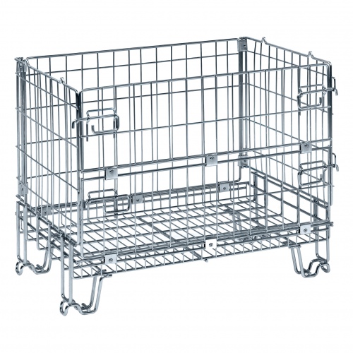 Kongamek Gitterbox verzinkt 860x580x680mm vorne halb zu öffnen 300kg Tragkraft