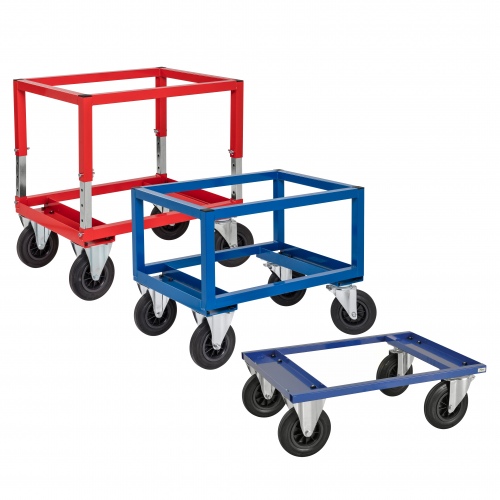 Kongamek Palettenwagen in blau oder rot 270-654mm hoch für Halbpaletten 800x600mm