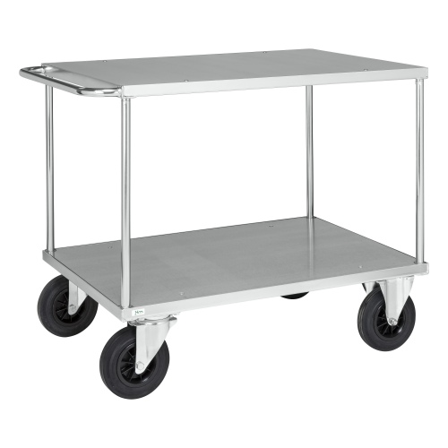 Kongamek Tischwagen, verzinkt 1100x700x870mm mit Ladefläche, Schiebegriff mit Gummibereifung ohne Bremse