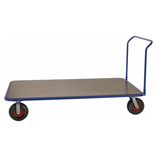 Kongamek extra grosser Plattformwagen in blau 2150x1000x1120 mit Schiebegriff und Luftbereifung