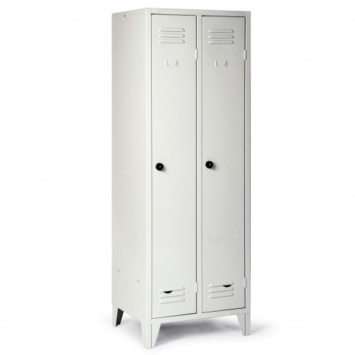 Protaurus Kleiderschrank "Classico" auf Füßen 1800mm hoch 2 Abteile je 300mm mit Sicherheitsriegeln
