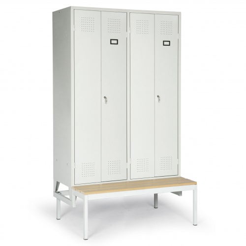 Protaurus Kleiderschrank "Portofino" untergebaute Sitzbank 1800mm hoch mit 2 Doppel-Abteilen und Zylinderschloss