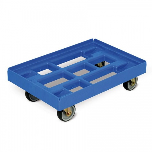 Protaurus Transportroller aus HDPE-Kunststoff in Lichtblau 610x410mm, 4 Lenkrollen