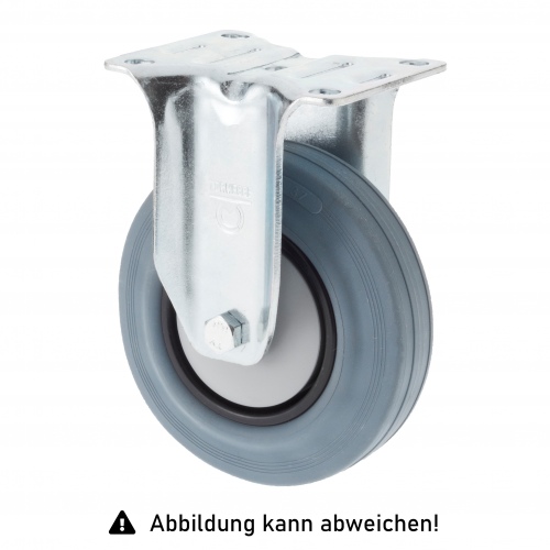 Rollcart TPE-Bockrolle Ø125x35mm in grau 110kg Tragkraft mit Kunststoff-Felge