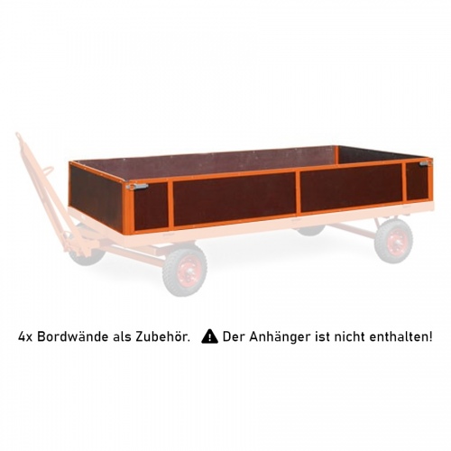 Rollcart 4 Bordwände, 400mm hoch für Industrieanhänger 3000x1500mm als Zubehör