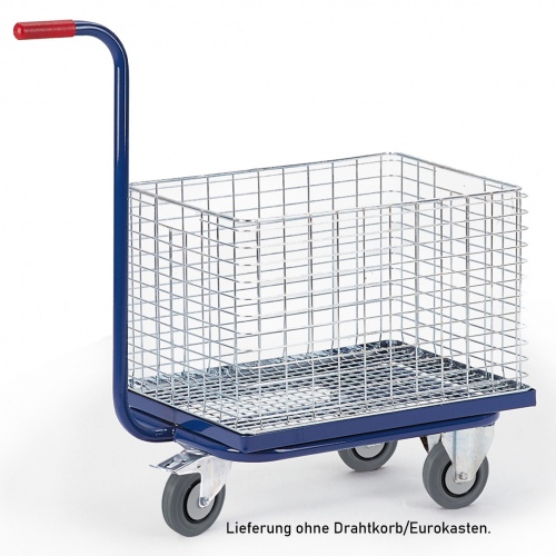 Rollcart Dreirad- Griffroller mit Ladefläche für Drahtkorb oder Eurokasten