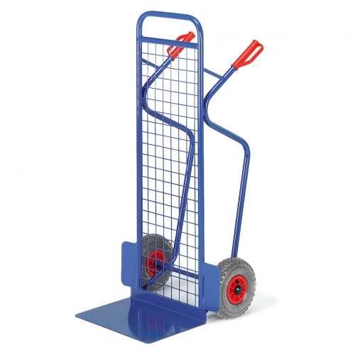 Rollcart Große Gitter-Stapelkarre aus Stahlrohr 250kg Tragkraft Vollgummi/Luft